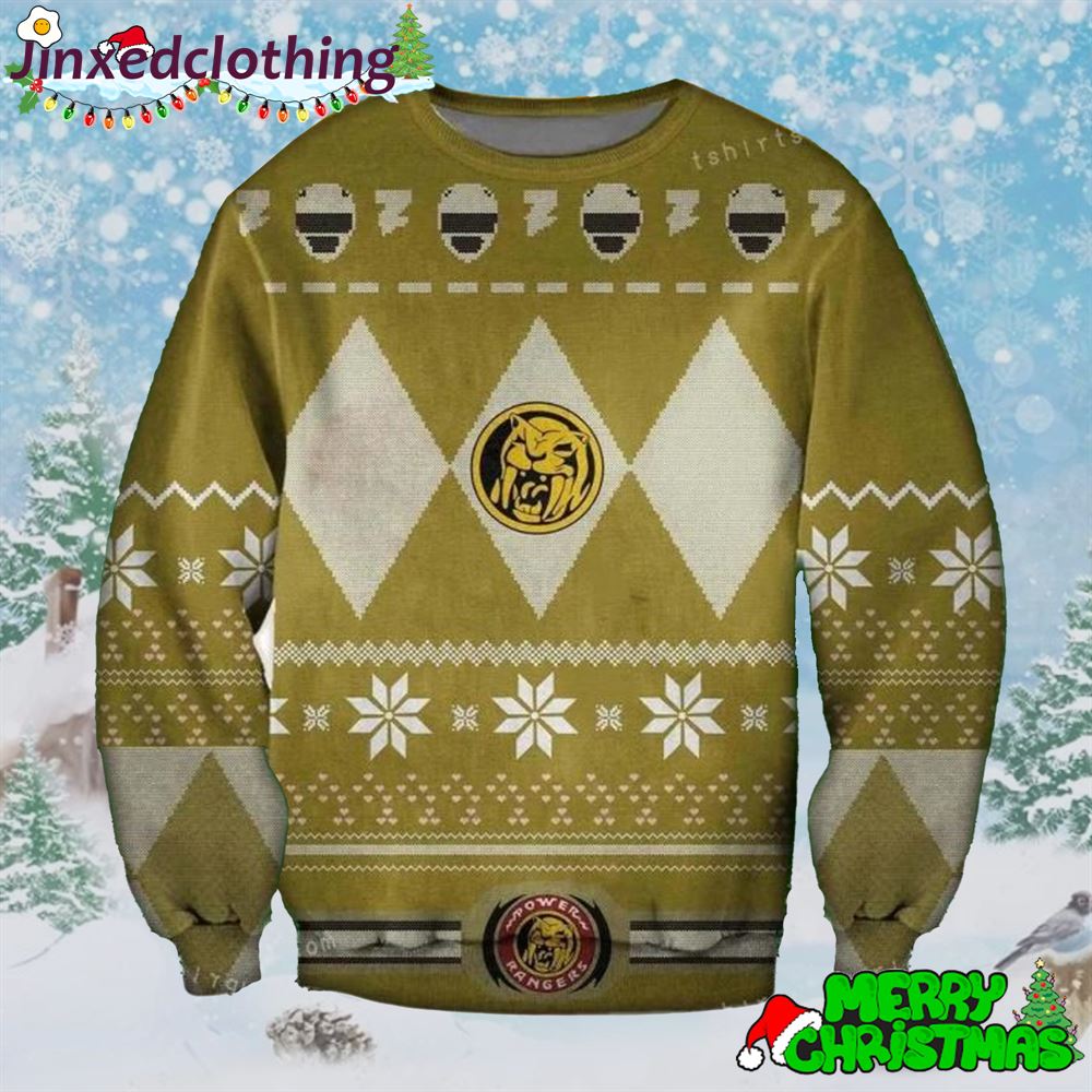 Yellow Power Rangers Film Ugly Sweater 